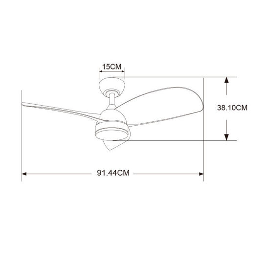 Εικόνα της Ανεμιστήρας Οροφής PRCF-80658 PRIMO 36'' 91εκ. DC Με Τηλεχειριστήριο 1 Φως LED 3Φτερά Λευκός