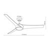 Εικόνα της Ανεμιστήρας Οροφής PRCF-80674 Primo DC 52'' 132εκ. Με Τηλεχειριστήριο 1Φως LED 3Φτερά Λευκός