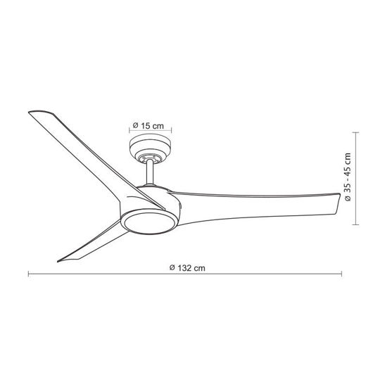Εικόνα της Ανεμιστήρας Οροφής PRCF-80675 Primo DC 52'' 132εκ. Με Τηλεχειριστήριο 1Φως LED 3Φτερά Μαύρος