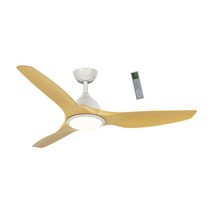 Εικόνα της Ανεμιστήρας Οροφής PRCF-80726 Primo 52'' 132εκ. Με Τηλεχειριστήριο 1Φως LED 3Φτερά Λευκός-Ξύλο