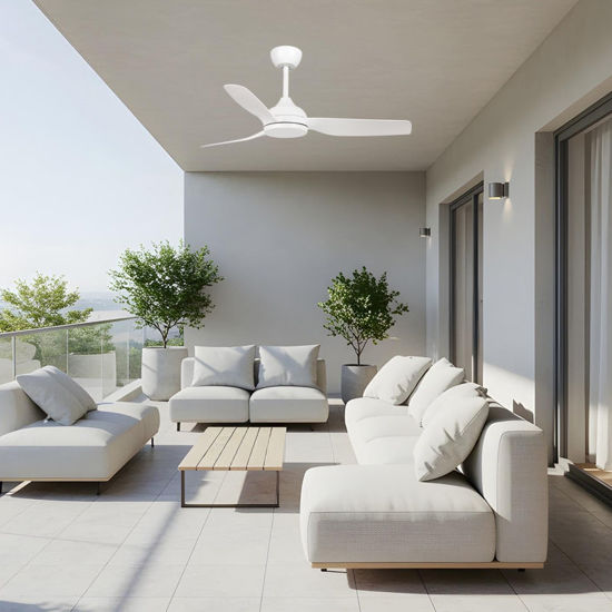 Εικόνα της Ανεμιστήρας Οροφής PRCF-80729 PRIMO 52'' 132εκ. IP66 Με Τηλεχειριστήριο 3Φτερά Λευκός